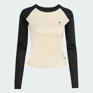 Adidas CAT Womens Small Cream Black Raglan Long Sleeve Cat‎ Lover Beanie Sporty